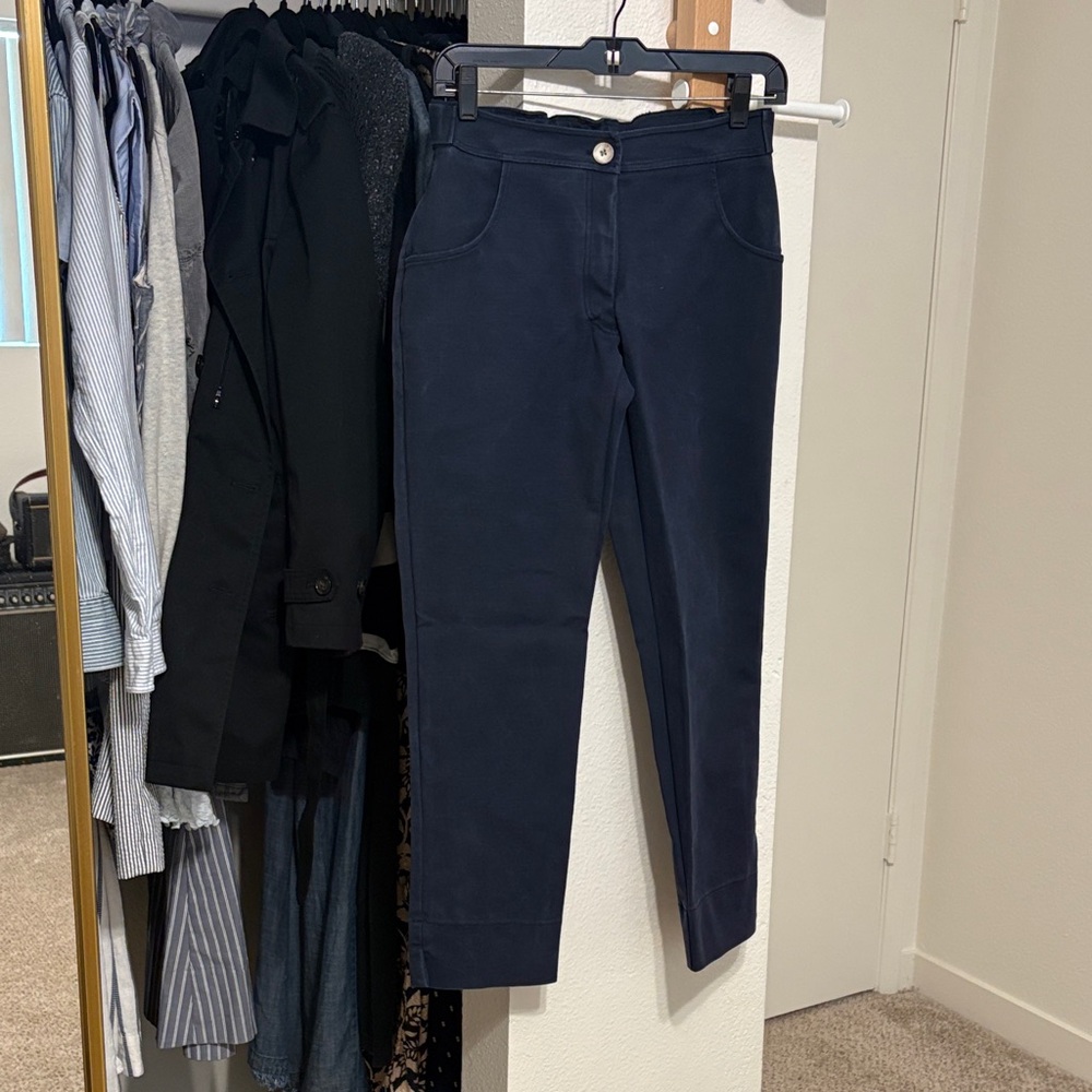 Slim Stretch Ankle Pants in Navy